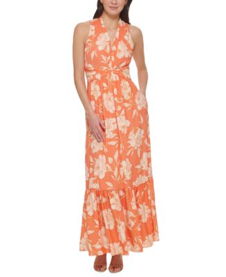 Vince Camuto Women's Twisted Printed Sleeveless Maxi Dress - Macy's