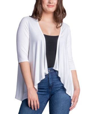 Women's Open Front Elbow Length Sleeve Cardigan Sweater