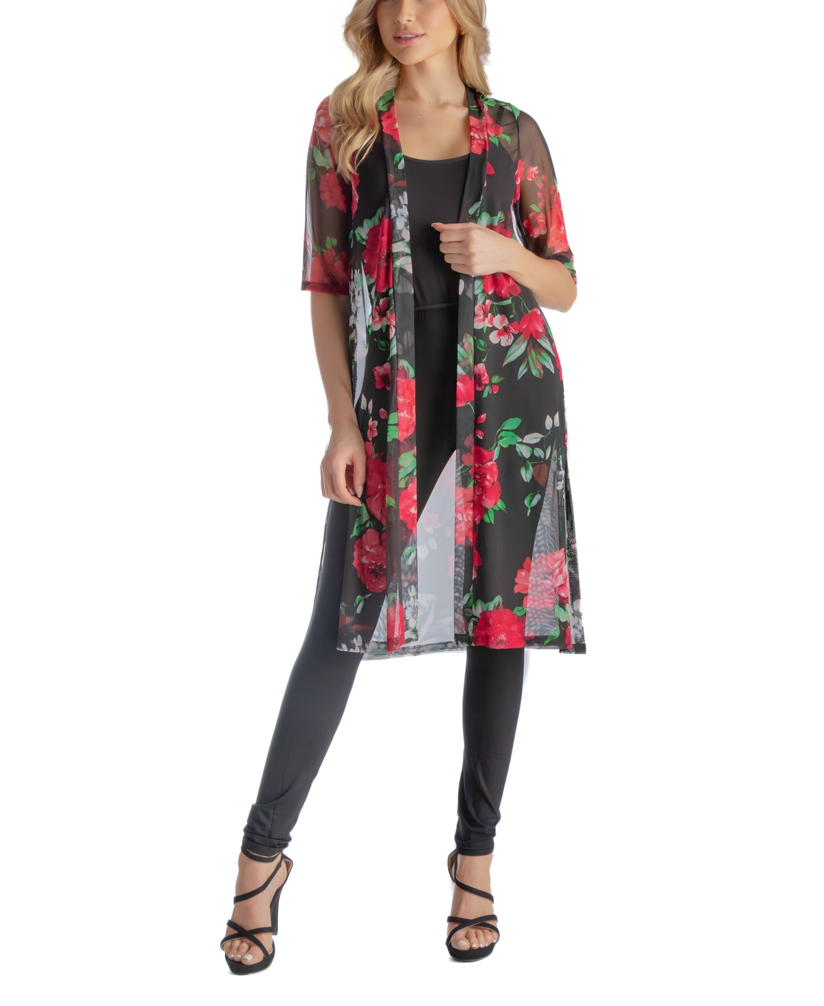 24seven Comfort Apparel Women's Just Below the Knee Cardigan