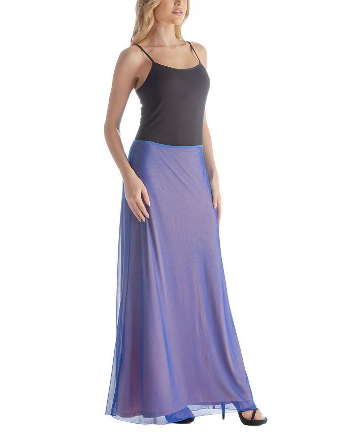 24seven Comfort Apparel Women's Elastic Waist Dressy Maxi Skirt - Macy's