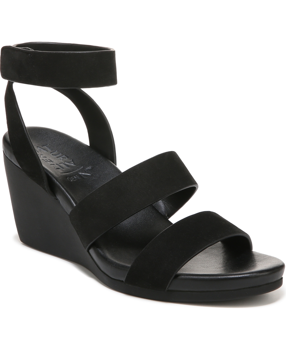 Shop Naturalizer Ignite Wedge Sandals In Black Nubuck