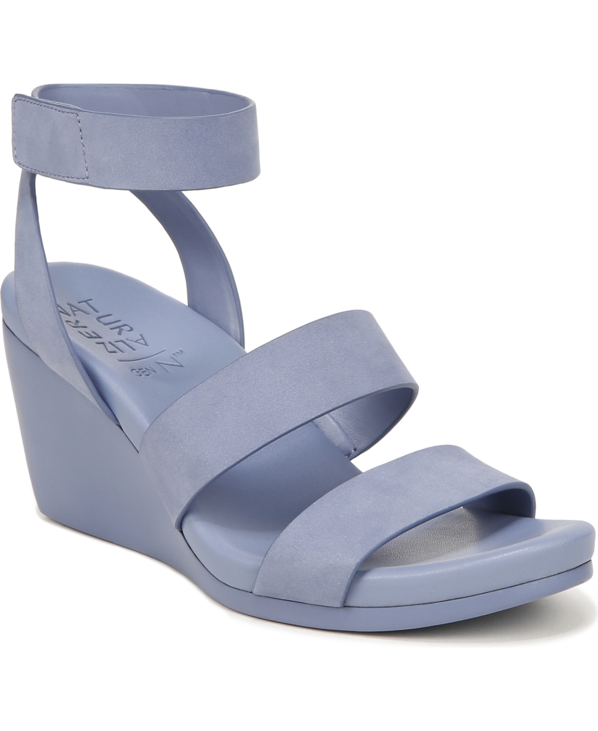 Naturalizer Genn-ignite Ankle Strap Sandal In Steel Blue Nubuck