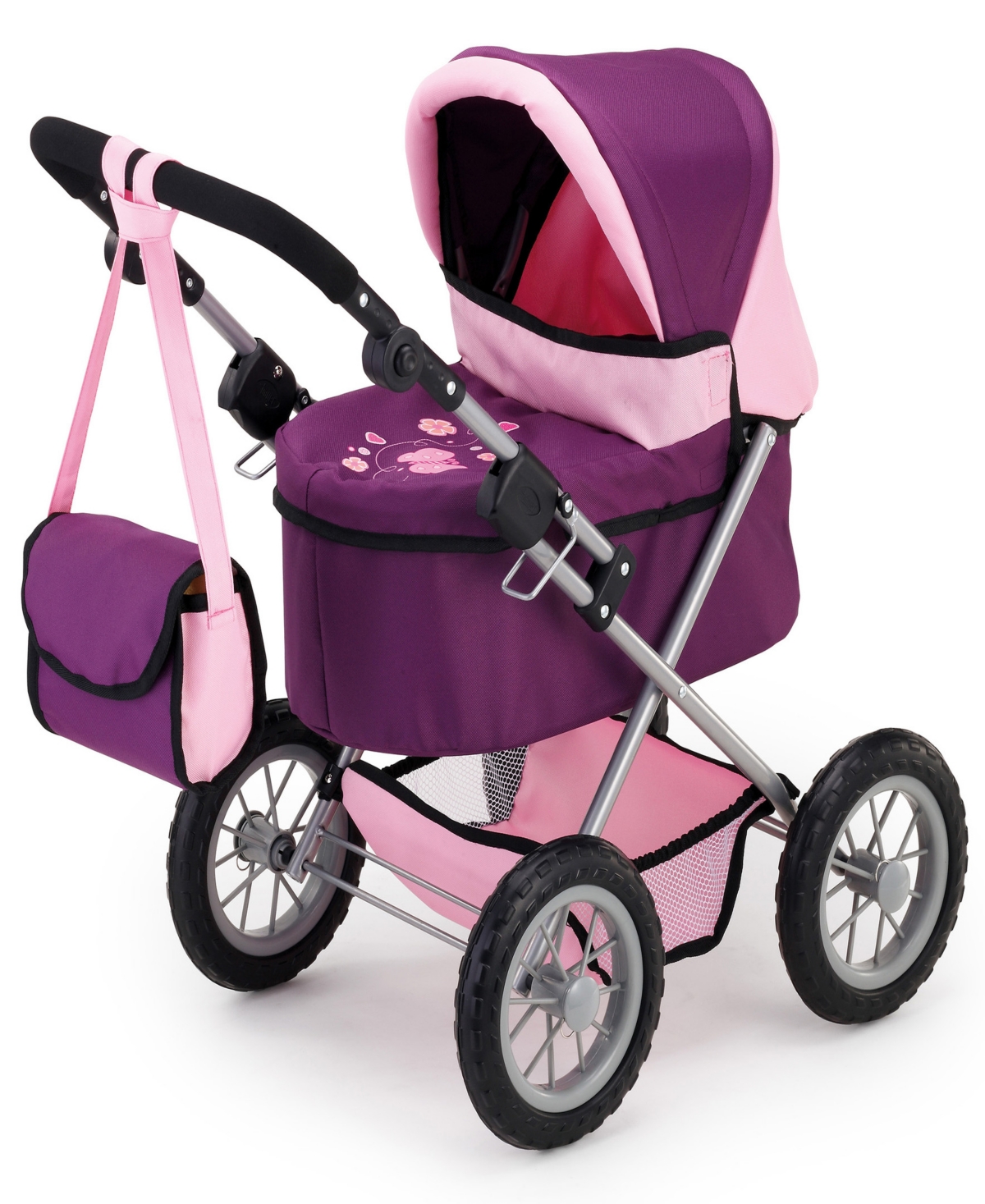 Bayer Design Babies' Dolls Purple And Pink Trendy Pram In Multi