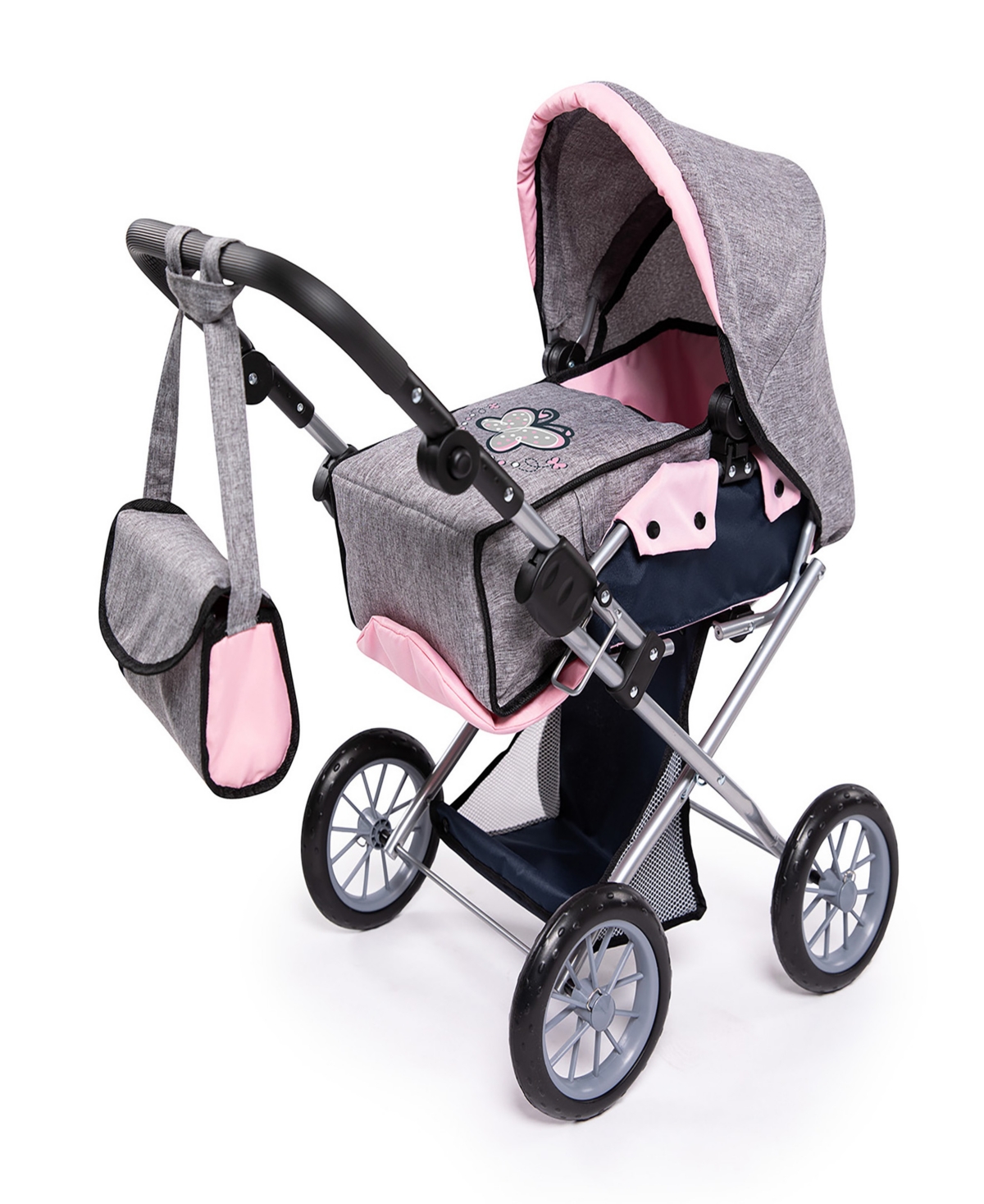 Bayer Design Kids' Dolls Grey, Pink, Butterfly Pram City Star In Multi