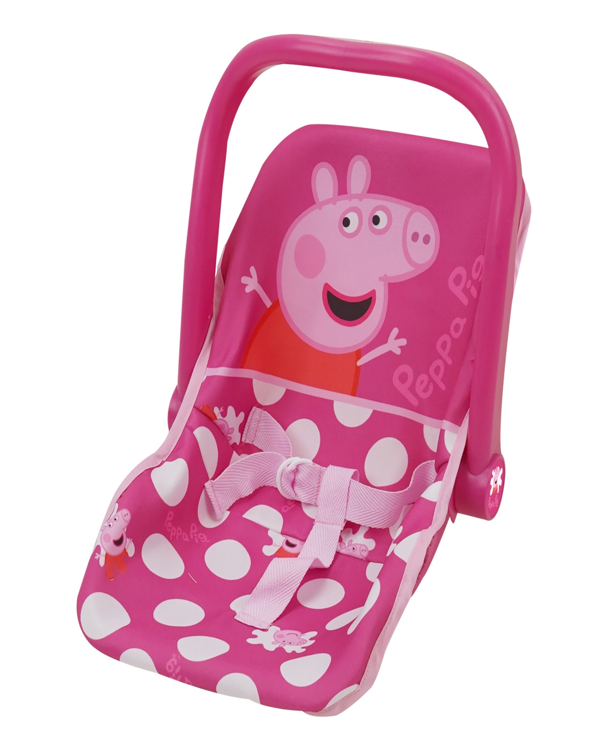 Peppa Pig Baby Doll Pink White Dots Car Seat In Multi