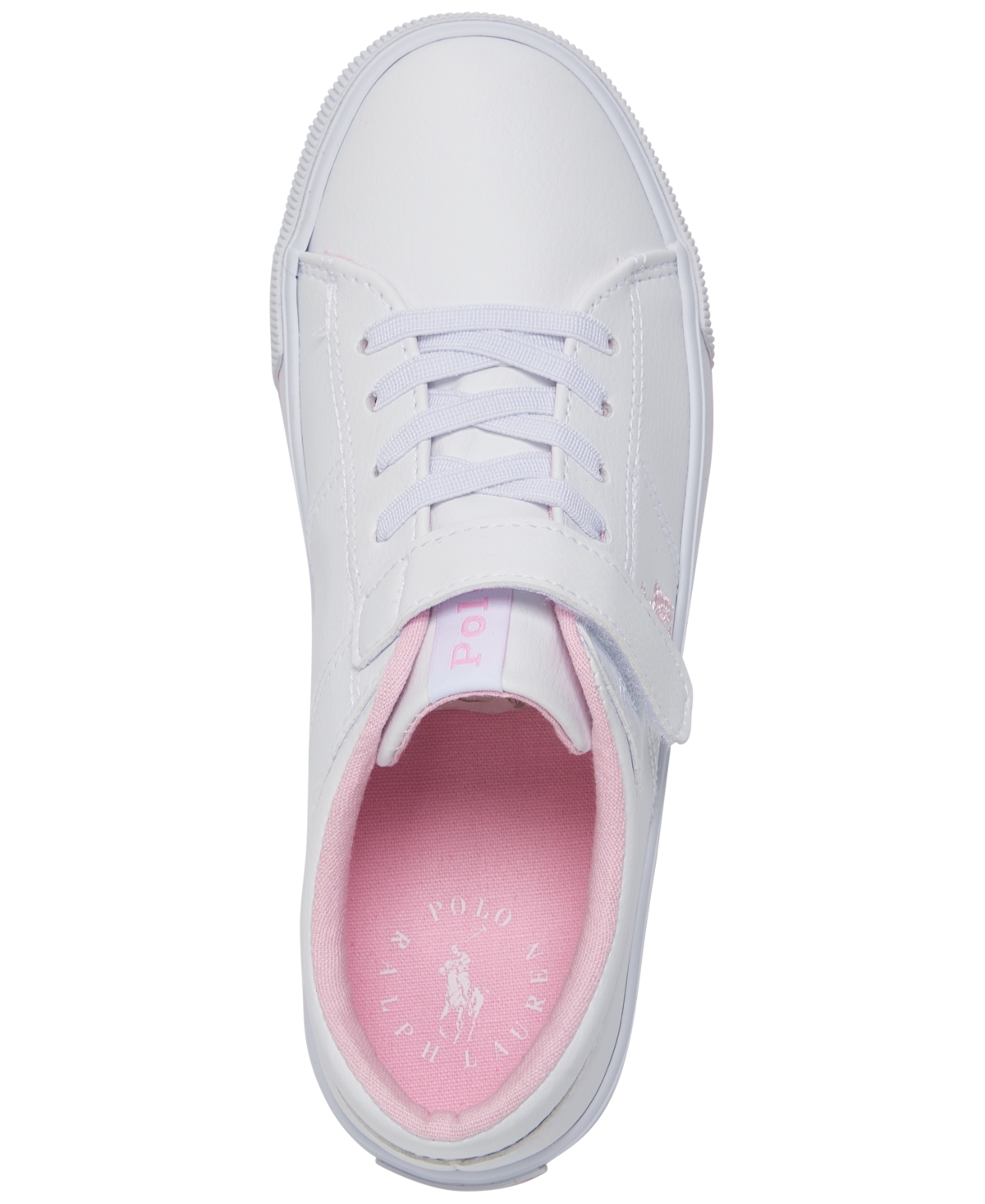 Polo Ralph Lauren Little Girls Elmwood Adjustable Strap Closure Casual Sneakers from Finish Line - Light Pink