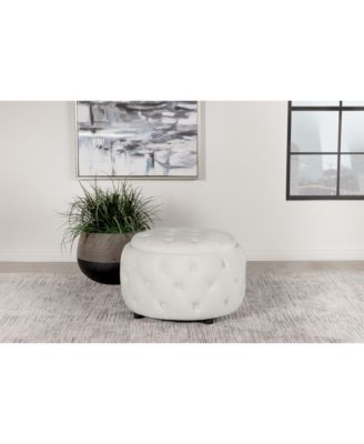 Angelina 18" Foam Tufted Storage Round Ottoman