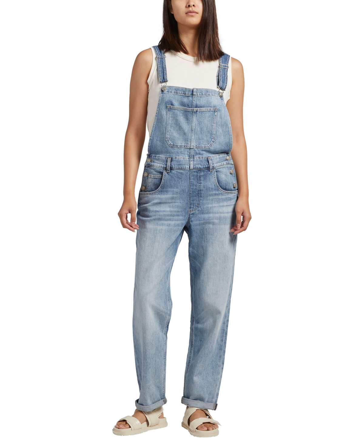 SILVER JEANS CO. WOMEN'S DENIM BAGGY OVERALLS