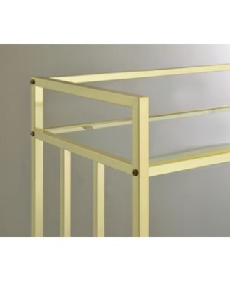 Cara 34.5" 2-Tier Rectangular Glass Serving Cart