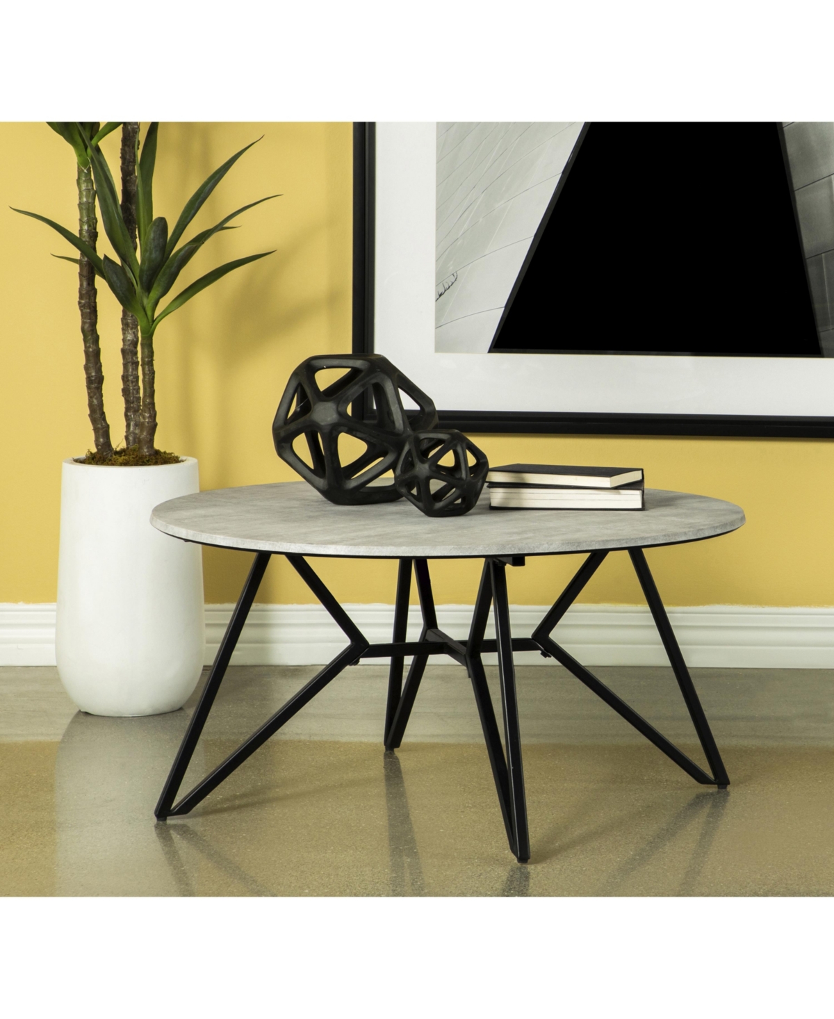 Coaster Home Furnishings Round Coffee Table with Hairpin Legs - Gunmetal
