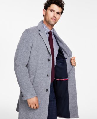 Men's Addison Wool-Blend Trim Fit Overcoat