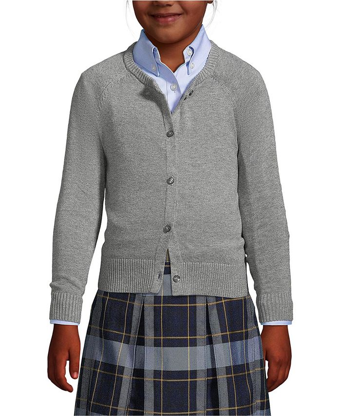 Lands End Girls School Uniform Cotton Modal Cardigan Sweater Macy s