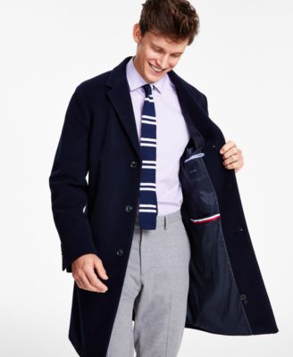 Men's Addison Wool-Blend Trim Fit Overcoat