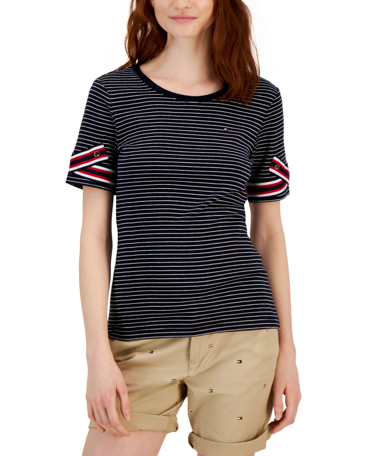 Tommy hilfiger signature stripe tee online