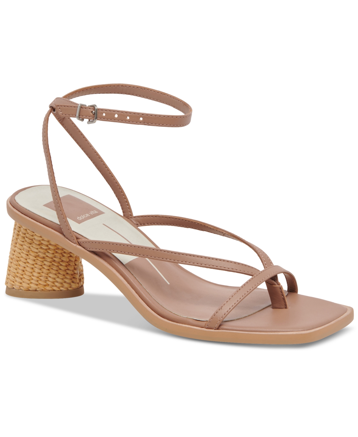 Shop Dolce Vita Women's Banita Two-piece Strappy Block-heel Sandals In Cafe Leather