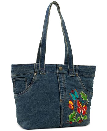 Patricia Nash Ashwell Large Embroidered Denim Tote Bag - Macy's