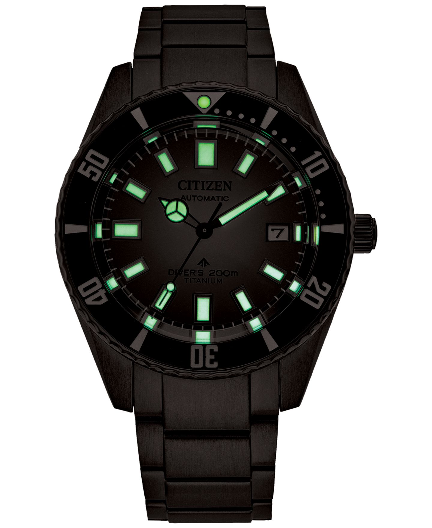Мужские часы Citizen Automatic Promaster Black Titanium Bracelet Watch 42mm — фото 4