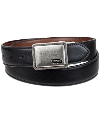 Levi's men's leather belt with clearance plaque buckle