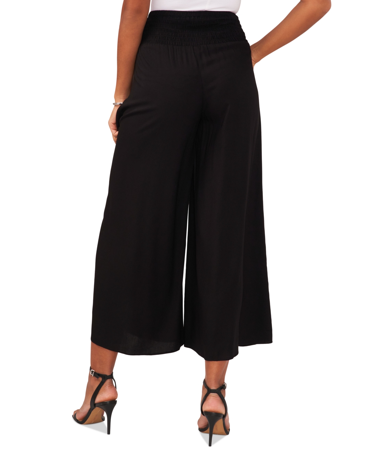Sam & Jess Women's Challis Smocked-Waist Wide-Leg Pants
