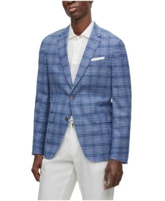 BOSS By Hugo Boss Men's Slim-Fit Checked Wool Blend Jacket - Macy's