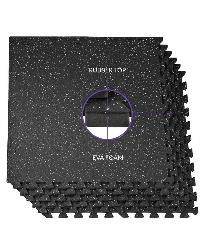 Xspec 1/2" Thick 48 Sq Ft Rubber Top EVA Foam Home Gym Mats 12 pcs