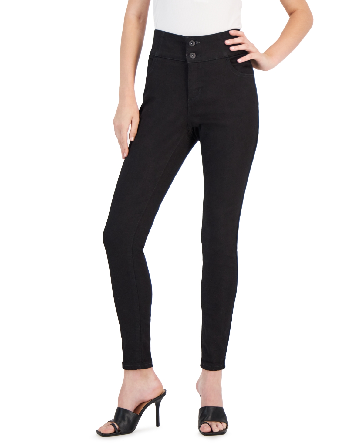 Inc International Concepts Women's High-rise Skinny Jeans, Created For Macy's In Deep Black