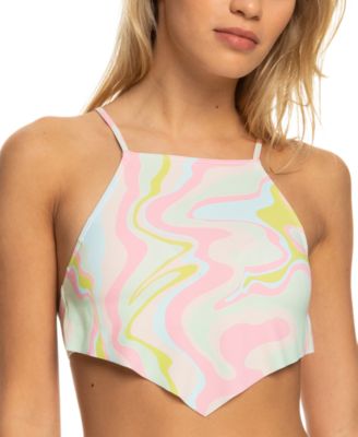 Juniors' Tropics Hype Cropped Tankini Top