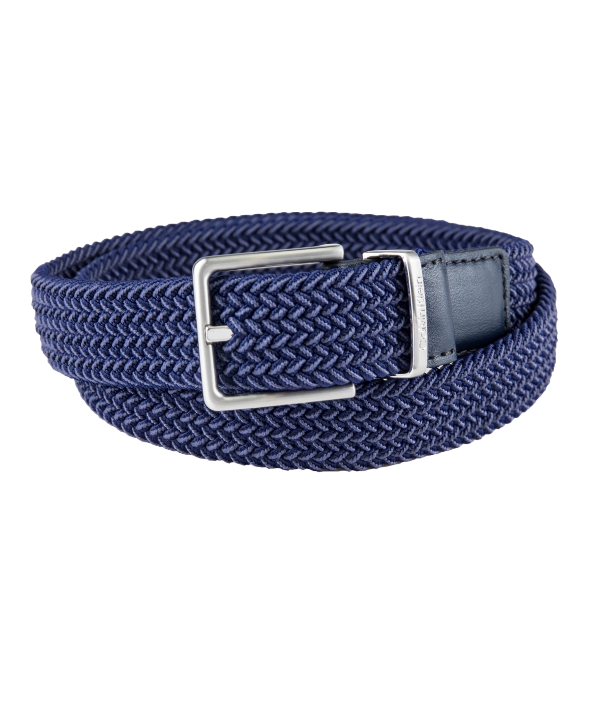 Calvin Klein Kids' Big Boys Adjustable Fit Stretch Cord Braided Belt In Navy Blue