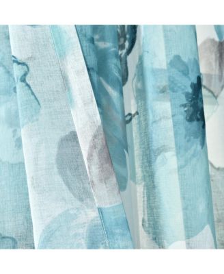 Lush Decor Leah Floral Sheer Window Curtain Panels Pair 52"W x 84"L Red & Orange - Floral Curtains for Bedroom - Sheer Curtains for Living Room