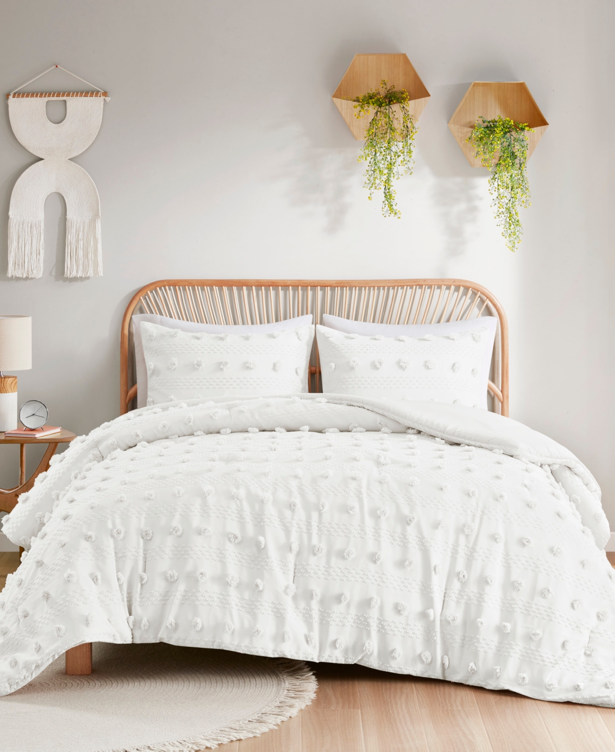 Intelligent Design Lucy Clip Jacquard 3-piece Comforter Set, Full/queen In Ivory