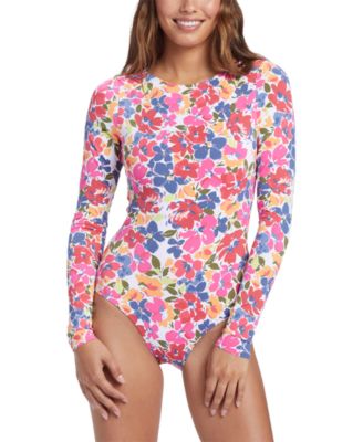 Roxy - Juniors' Bloomin Babe Rash Guard One-Piece Swimsuit