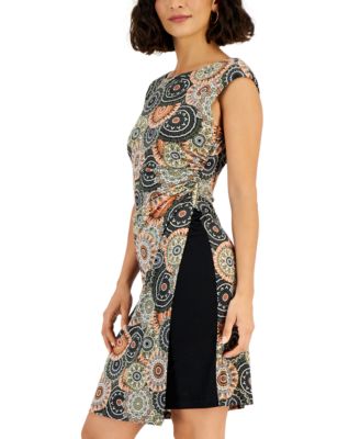 Women's DKNY Tie Sleeve V-Neck Faux Wrap Dress