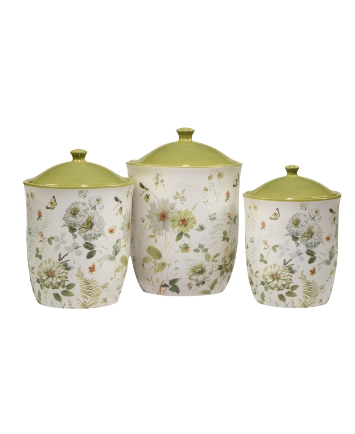 Green Fields Canister Set 3-Pc