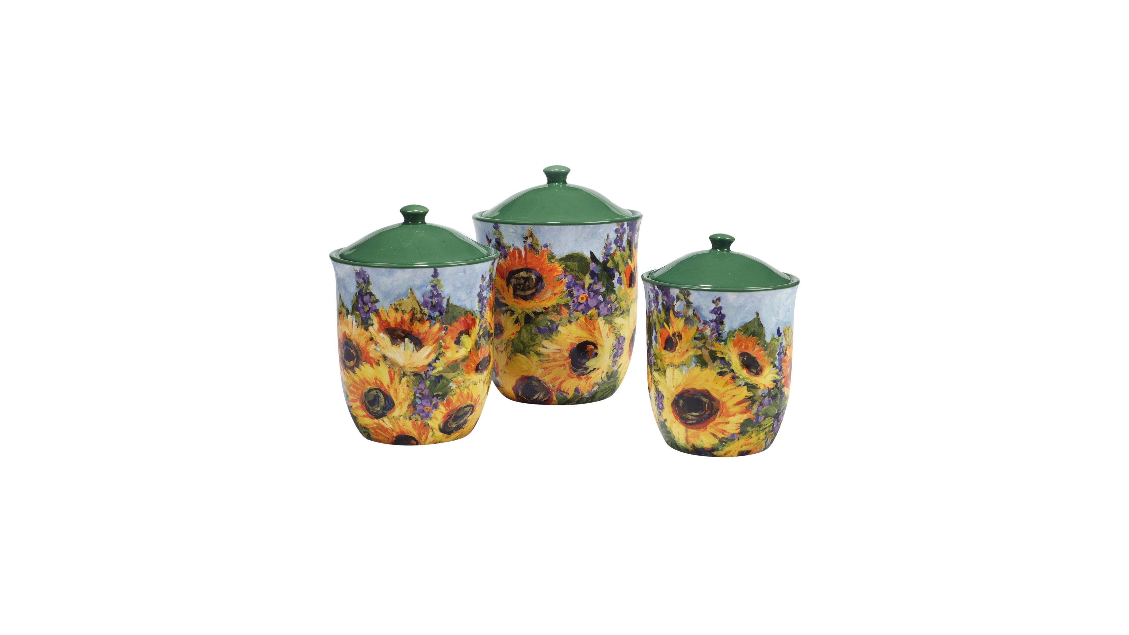 Certified International Sunflower Bouquet Canister Set 3-Pc