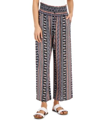 Kingston Grey - Juniors' Cropped Wide-Leg Soft Pants