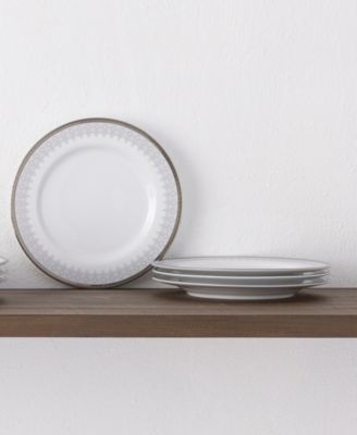 Silver Colonnade Set of 4 Bread & Butter/Appetizer Plates, 6.50"