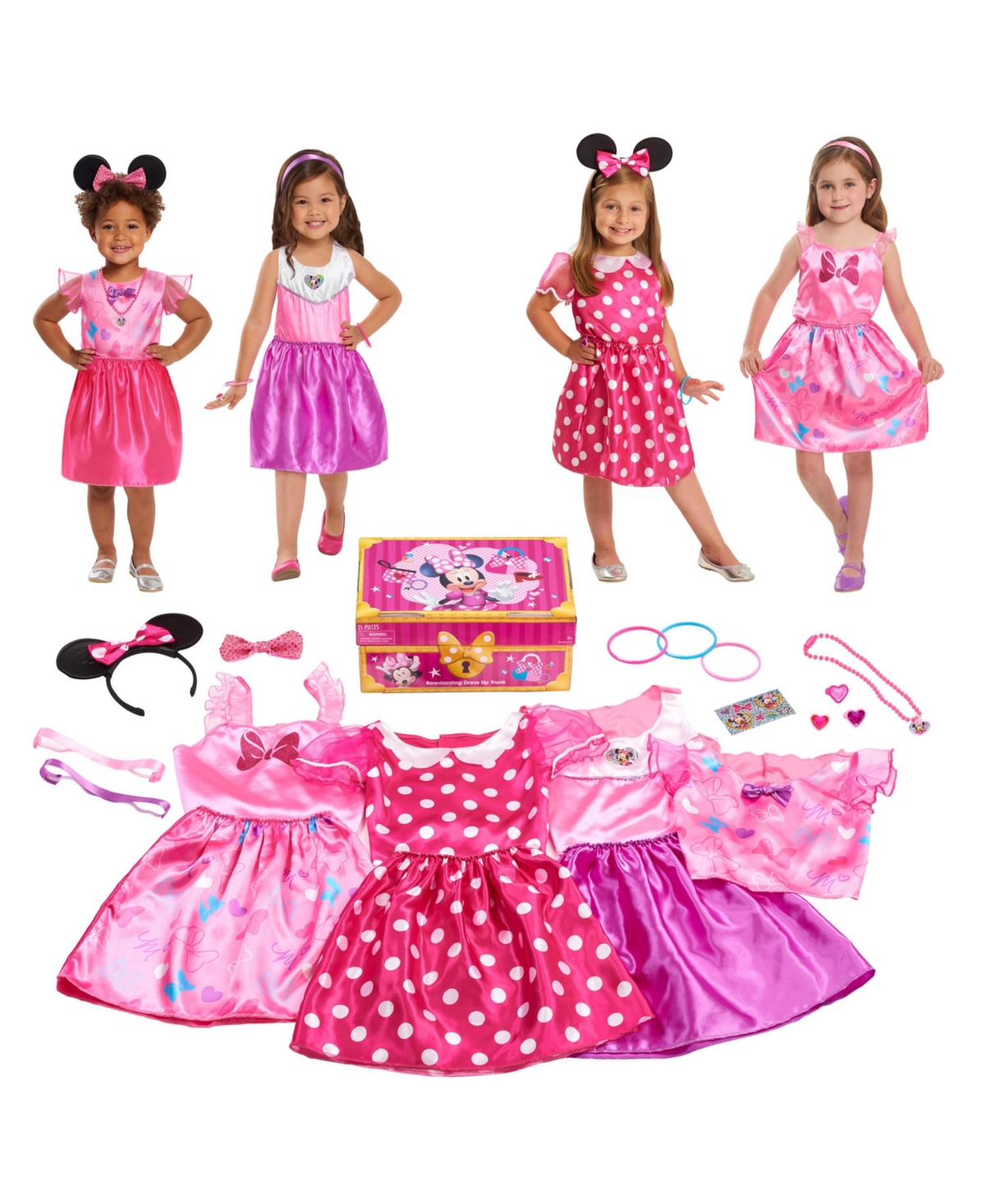 Shop Minnie Mouse Disney Junior  Bowdazzling Dress Up Trunk Set, 21 Pieces In Multi