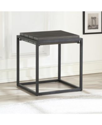 Steve Silver Tekoa 22" Square Wood and Iron End Table