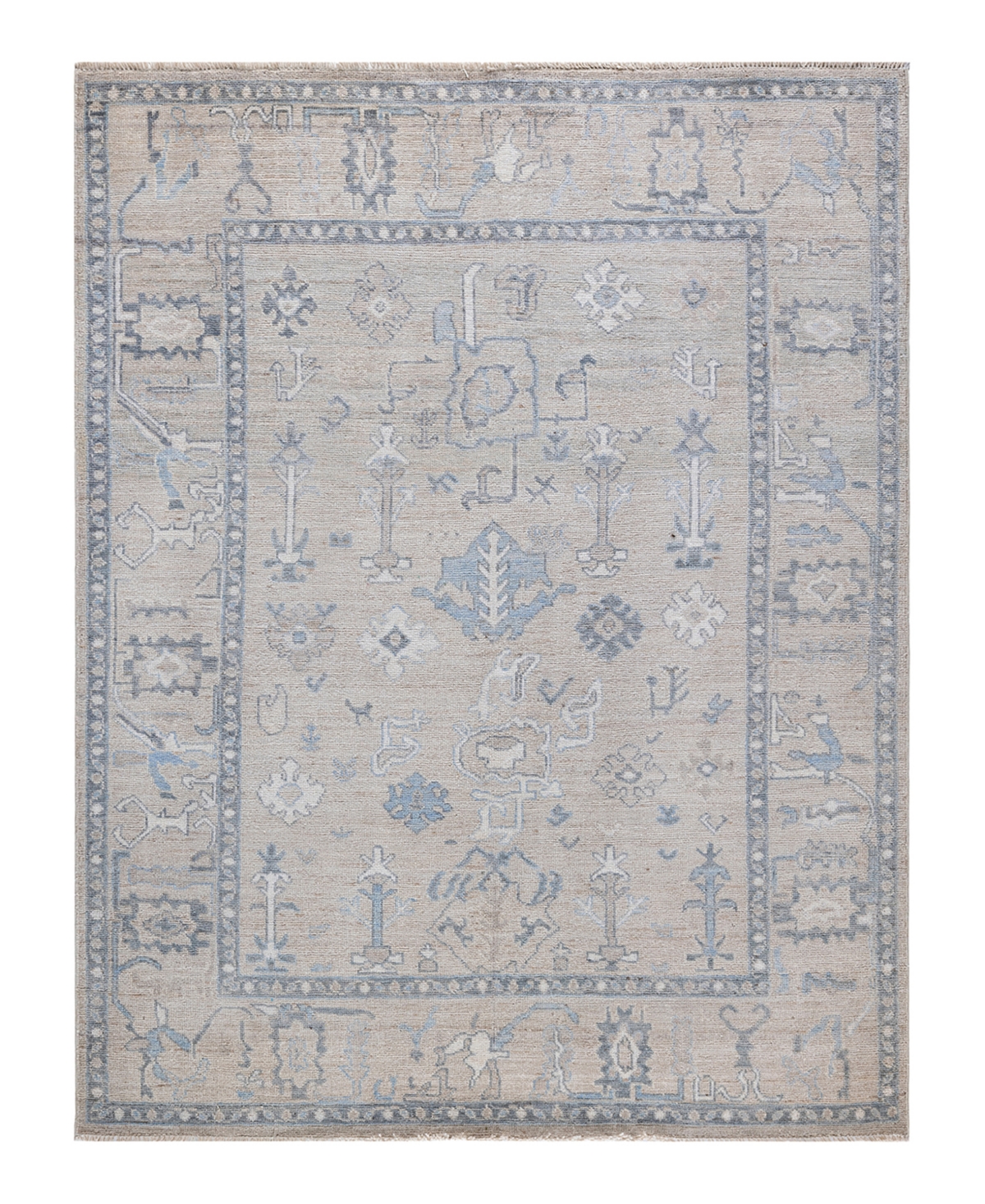 Adorn Hand Woven Rugs Oushak M1982 8'1" X 9'7" Area Rug In Ivory