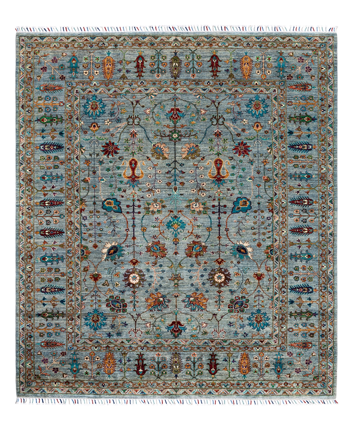 Adorn Hand Woven Rugs Tribal M1982 8'3" X 9'10" Area Rug In Mist