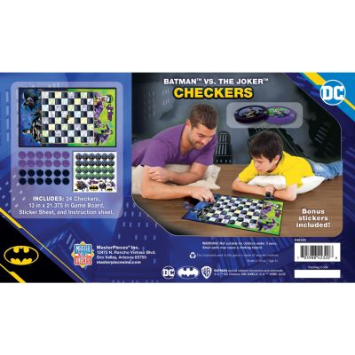 MasterPieces Batman vs The Joker Checkers Board Game for Kids