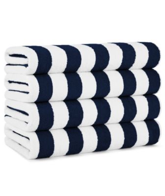 California Cabana Beach Towel (4 Pack, 30x70 in.), Striped, Soft Ringspun Cotton, Oversized Cabana Pool Towel
