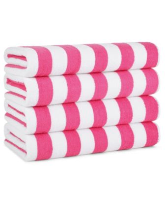 California Cabana Beach Towel (4 Pack, 30x70 in.), Striped, Soft Ringspun Cotton, Oversized Cabana Pool Towel