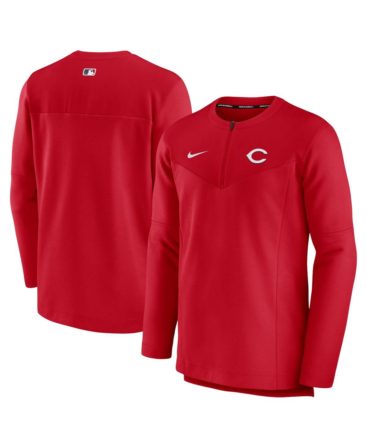 NIKE MEN'S NIKE RED CINCINNATI REDS AUTHENTIC COLLECTION GAME TIME PERFORMANCE HALF-ZIP TOP