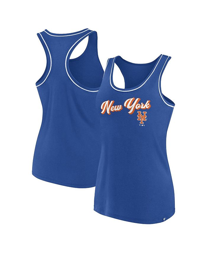 Women's Royal New York Mets Plus Size Racerback Tank Top