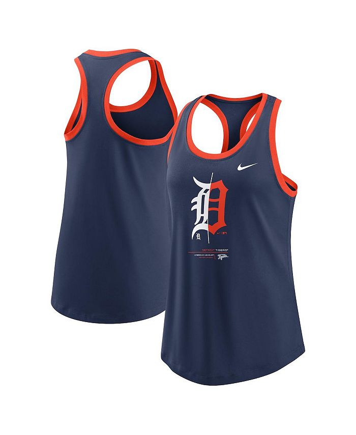 Women's Navy Detroit Tigers Plus Size Racerback Tank Top