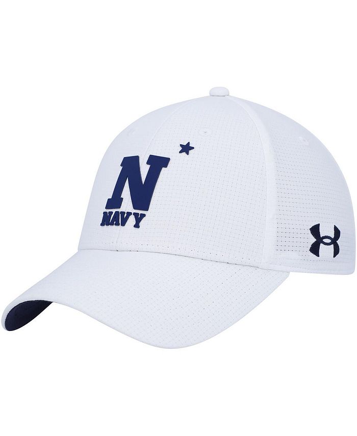 Under Armour Men's White Navy Midshipmen Airvent Performance Flex Hat