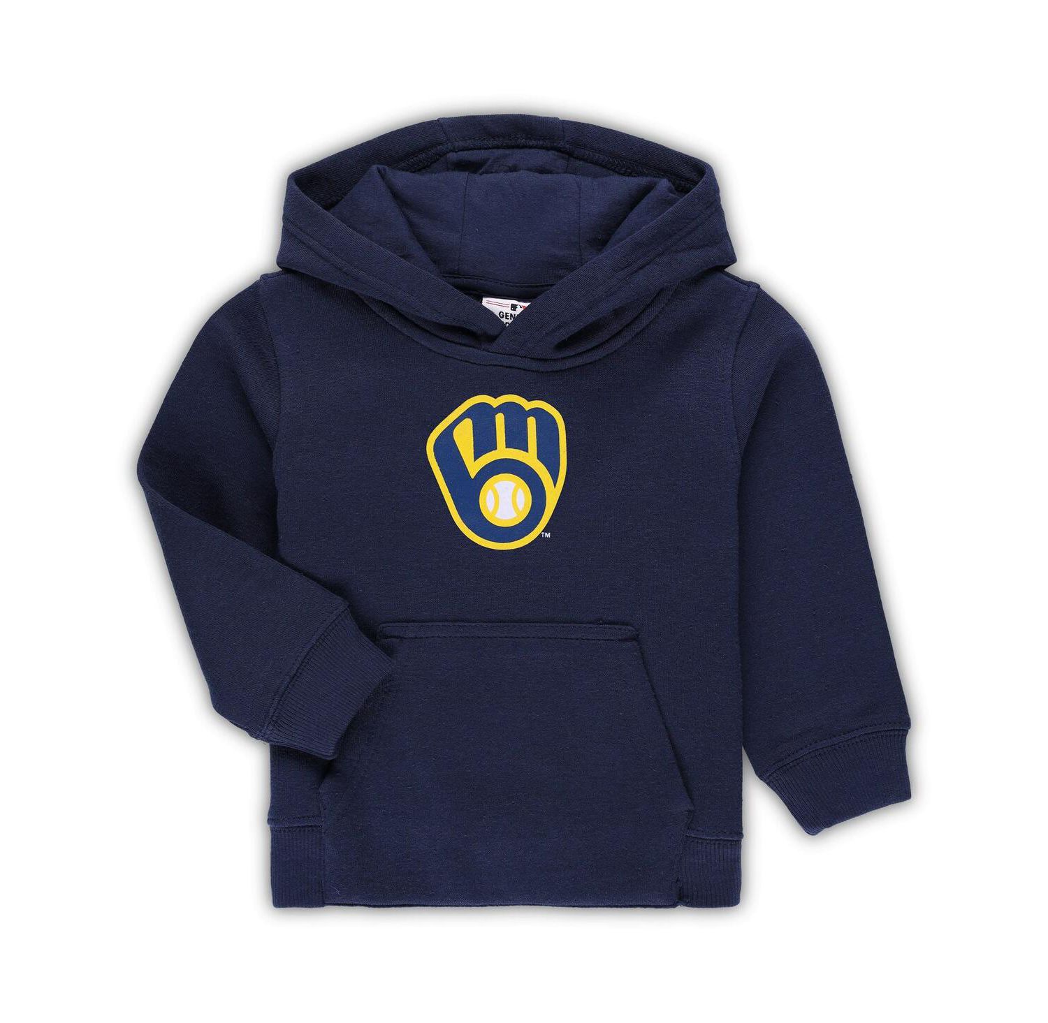 Toddler Boys and Girls Navy Milwaukee Brewers Team Primary Logo Fleece Pullover Hoodie