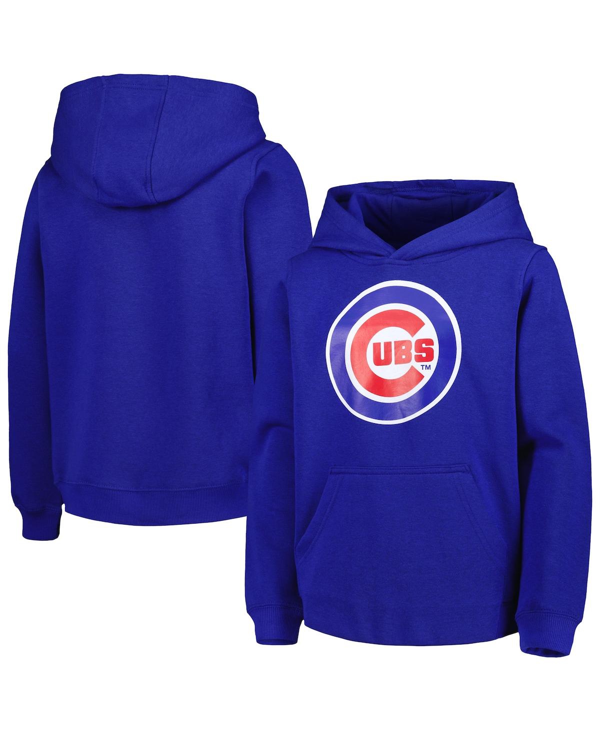 Outerstuff Youth Royal Chicago Cubs Cooperstown Collection Retro Logo  Pullover Hoodie