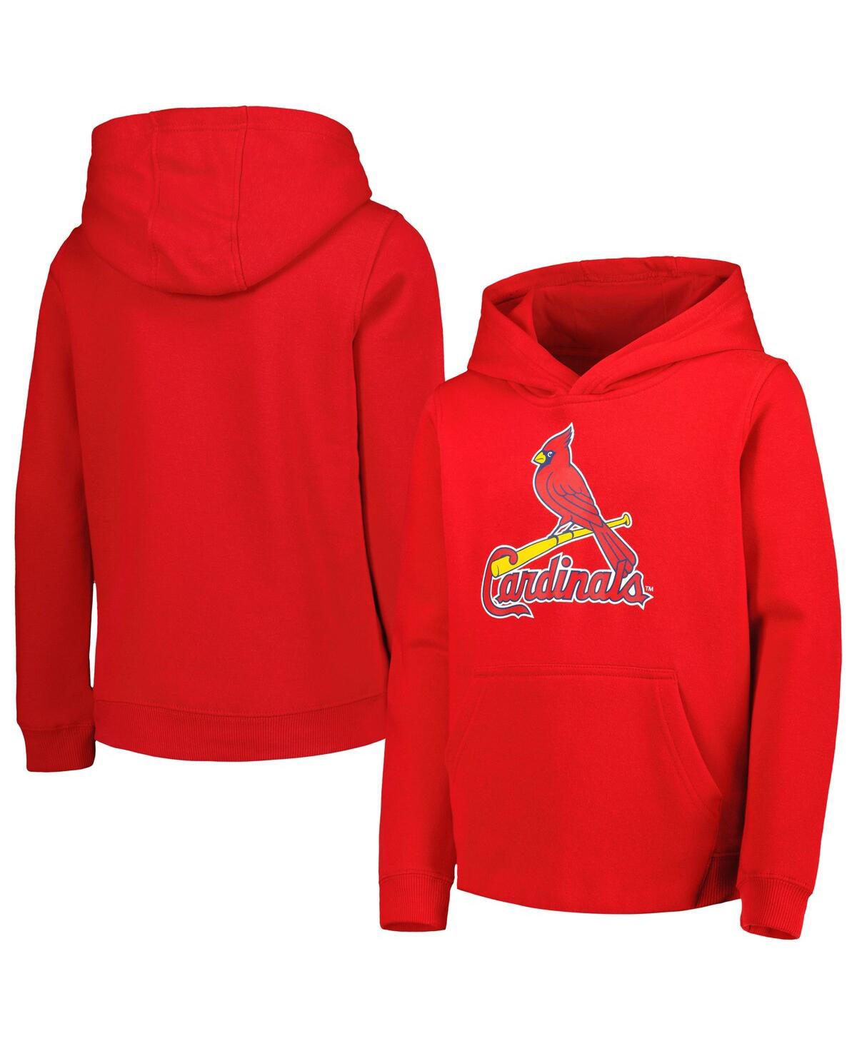Shop Outerstuff Big Boys And Girls Red St. Louis Cardinals Team Primary Logo Pullover Hoodie